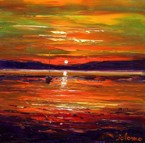 An Autumn Sunset Carsaig Knapdale 16x16 
SOLD